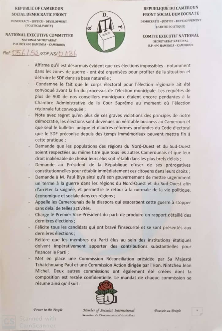 Résolution du NEC du 12/12/2020