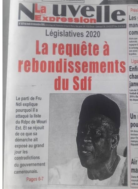 DOUBLE-NATIONALITÉ: VOICI LA PROPOSITION DE LOI DU SDF BLOQUÉE DÉPUIS 2014 PAR LE RDPC